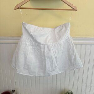 Peppermayo Womens White Shirred Crop top blouse Size M